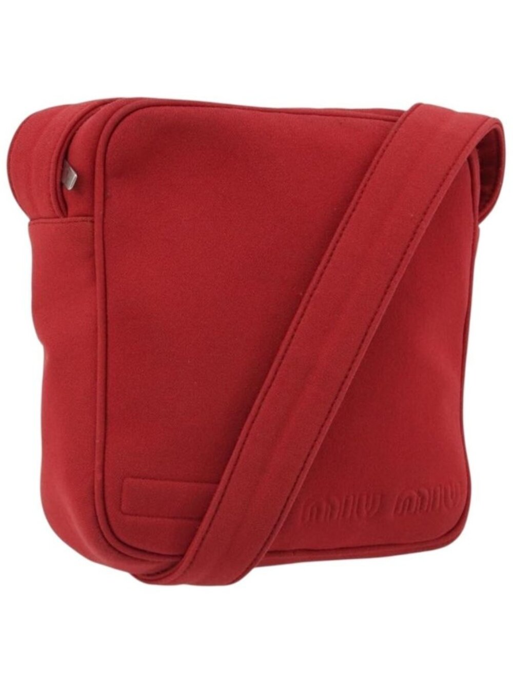 Authentic Miu Miu Shoulder Bag Canvas Red